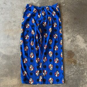 Disney Chip and Dale Pajama Pants‎ Women's Size Large Blue Polka Dot